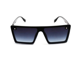 Flat Design Rectangular Sunglasses for Men & Women (Black)
